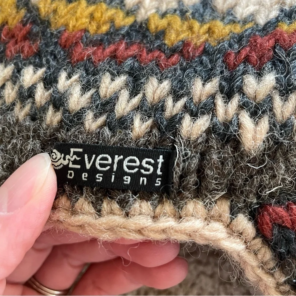 Wool Nordic Design Everest Earflap Knit Hat - Multicolor Pattern Hygge Scandi